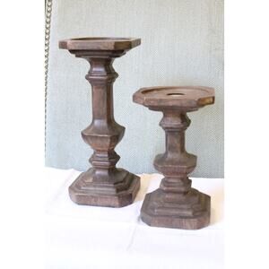 Brown Wooden Candle Holders from Hobby Lobby NWT